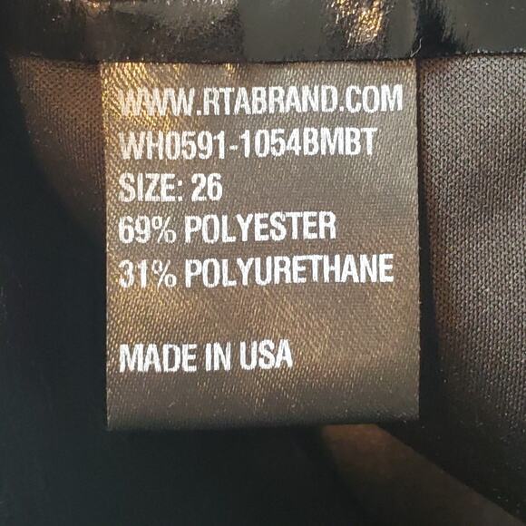 RtA Women's Size 26 Faux Patent Leather Pants Black - Picture 8 of 9